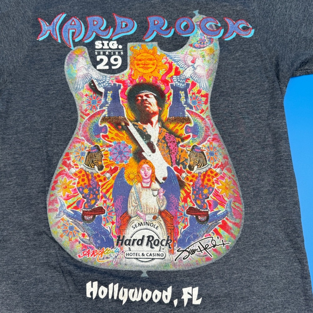 Hard Rock Cafe Hollywood FL Jimi Hendrix Guitar Signature Series 29 Mens Small